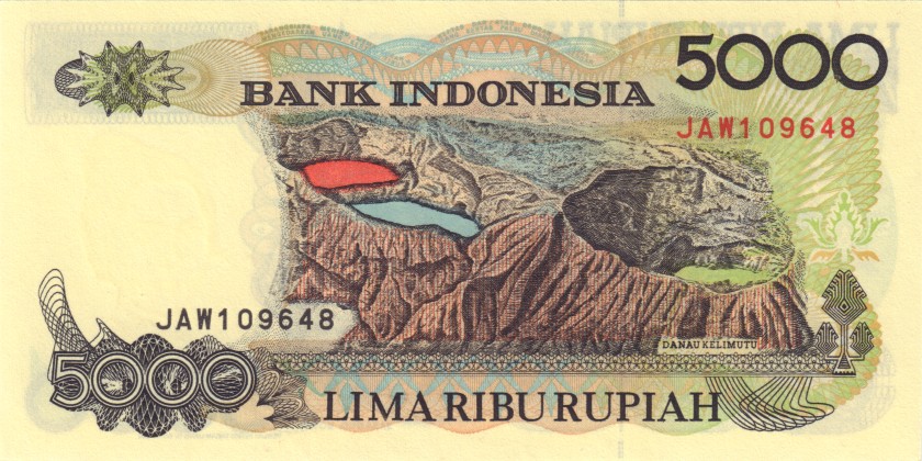 Indonesia P130d 5.000 Rupiah 1992/1995 UNC
