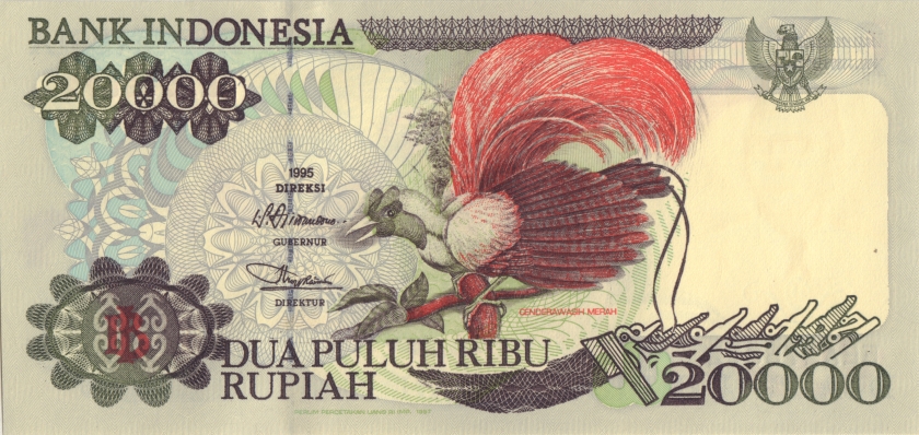 Indonesia P135c 20.000 Rupiah 1995/1997 UNC
