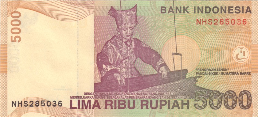 Indonesia P142e 5.000 Rupiah 2001/2005 UNC
