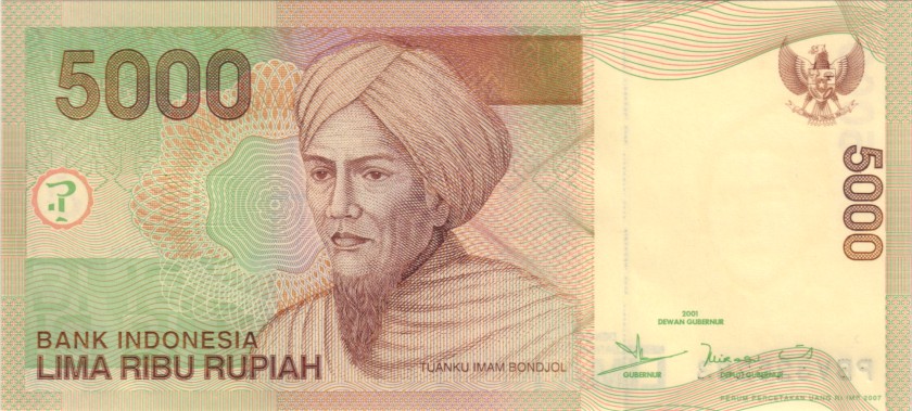 Indonesia P142h 5.000 Rupiah 2001/2007 UNC