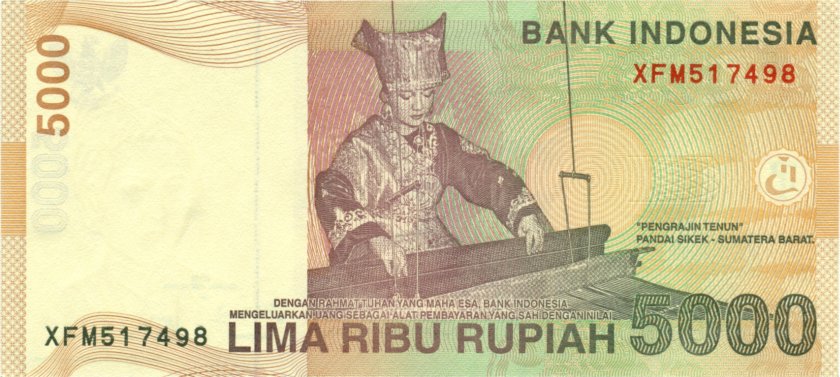 Indonesia P142kr REPLACEMENT 5.000 Rupiah 2011 UNC