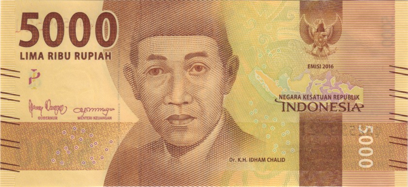 Indonesia P156d 5.000 Rupiah 2016/2019 UNC