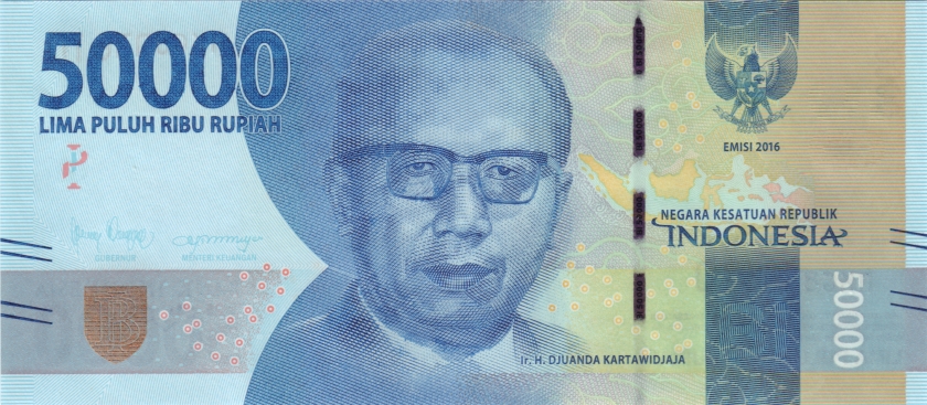 Indonesia P159 50.000 Rupiah 2016/2019 UNC