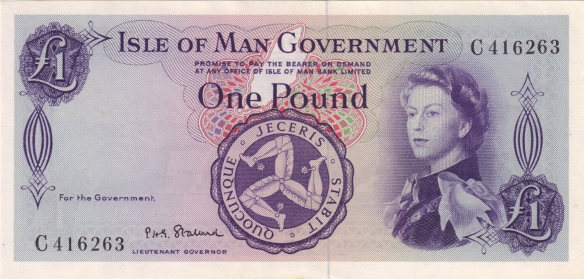 Isle of Man P25b 1 Pound 1967 UNC
