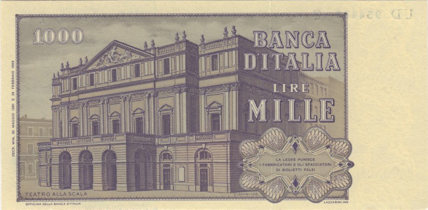 Italy P101h 1.000 Lire 30.05.1981 UNC