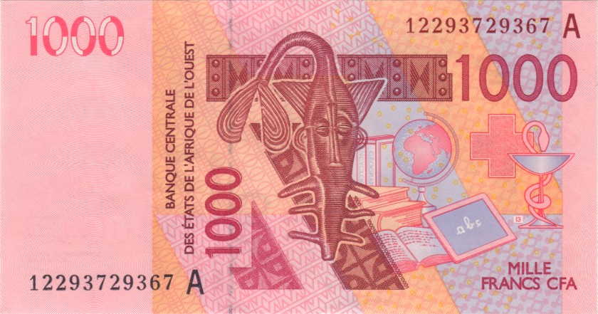 West African States Ivory Coast P115Al 1.000 Francs 2012 UNC