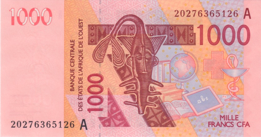 West African States Ivory Coast P115At 1.000 Francs 2020 UNC