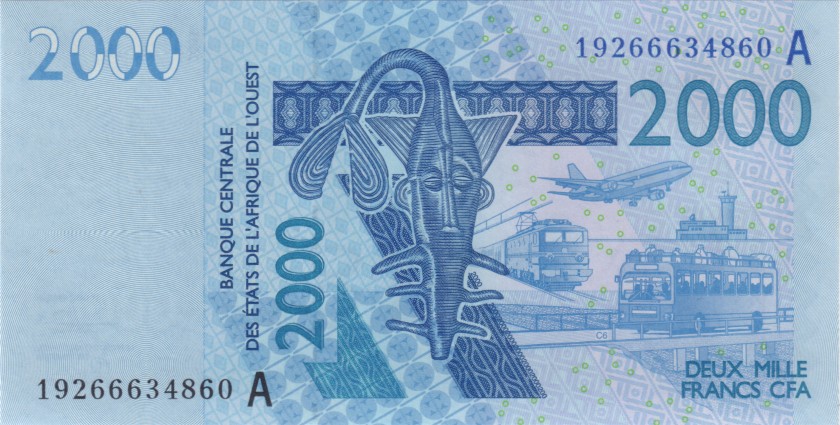 West African States Ivory Coast P116As 2.000 Francs 2019 UNC
