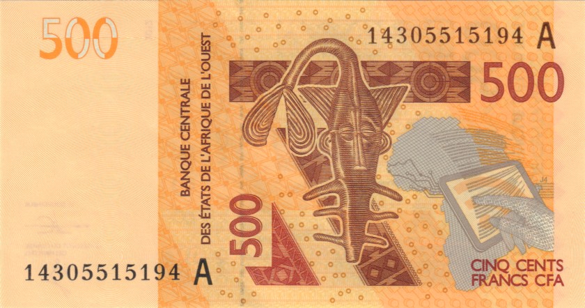 West African States Ivory Coast P119Ac 500 Francs 2014 UNC