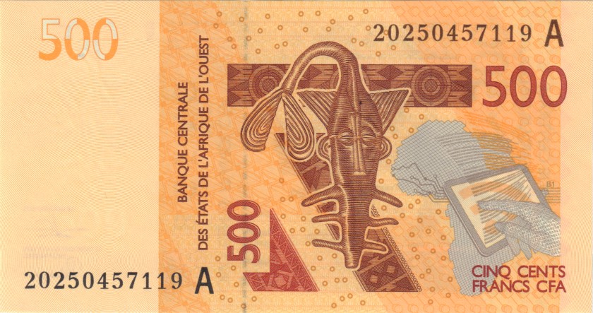 West African States Ivory Coast P119Ai 500 Francs 2020 UNC