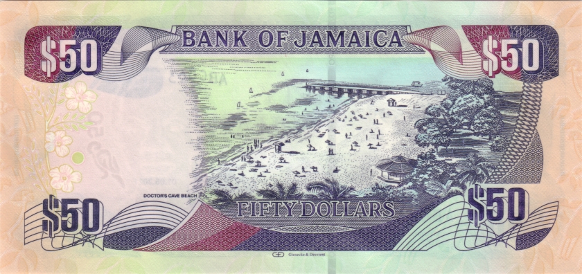 Jamaica P94g 50 Dollars 2021 UNC