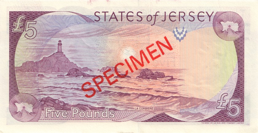 Jersey P16s SPECIMEN 5 Pounds 1989 UNC