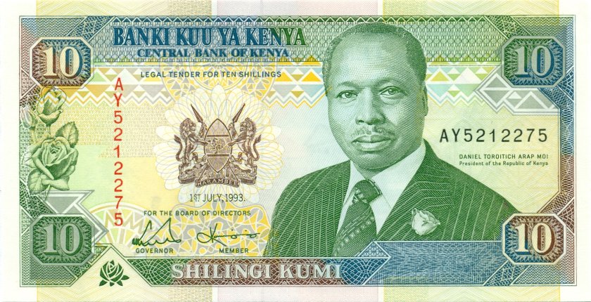 Kenya P24e 10 Shillings 1993 UNC