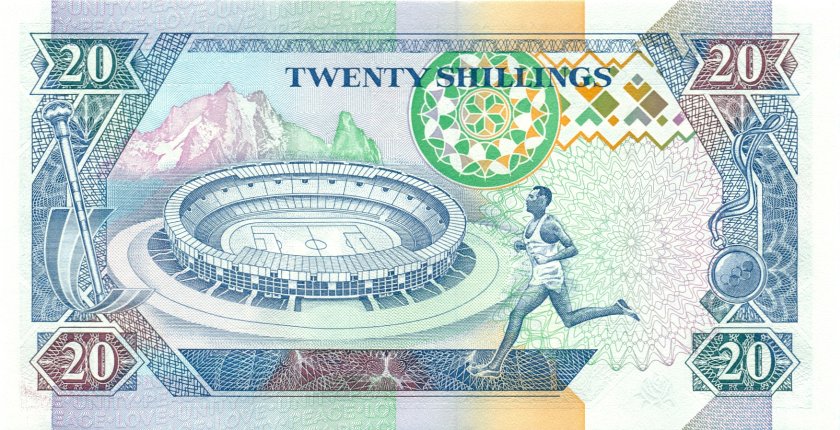 Kenya P31a 20 Shillings 1993 UNC