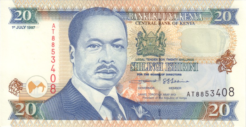 Kenya P35b 20 Shillings 1997 UNC