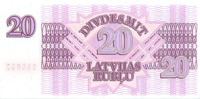 Latvia P39 20 Roubles 1992 UNC
