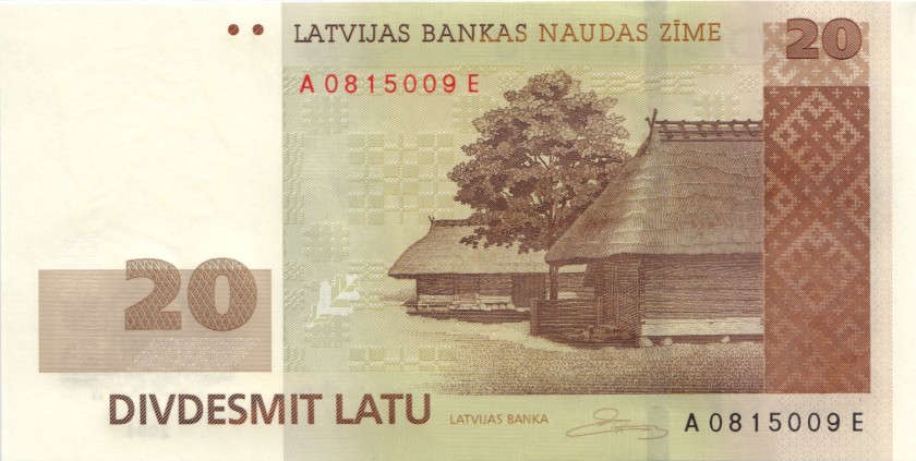 Latvia P51 20 Latu 2004 UNC