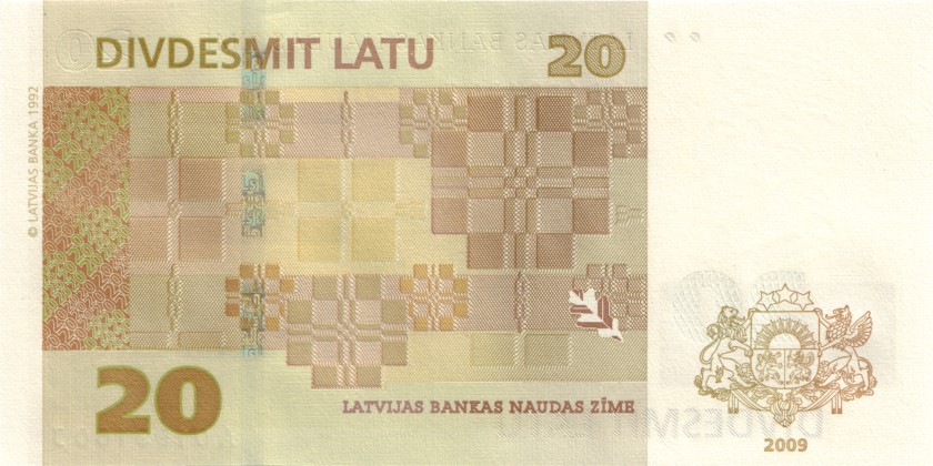 Latvia P55b 20 Latu 2009 UNC