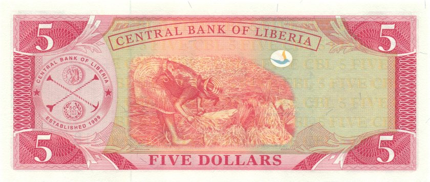 Liberia P26g 5 Dollars 2011 UNC