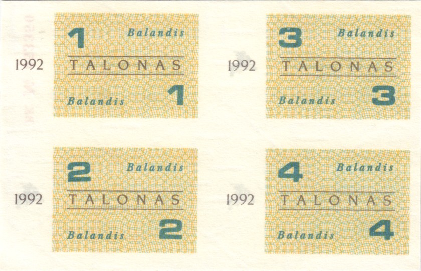 Lithuania PNL 1992 - 1993 Food Coupons 13 banknotes UNC