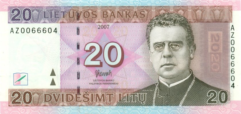 Lithuania P69r REPLACEMENT 20 Litas 2007 UNC