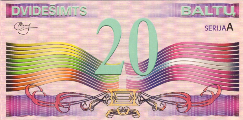 Lithuania PNL 1, 3, 5, 20, 50, 100 Baltai 6 banknotes 2002 UNC