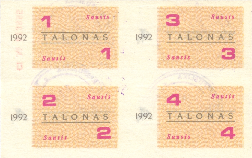 Lithuania PNL 1992 - 1993 Food Coupons 13 banknotes UNC