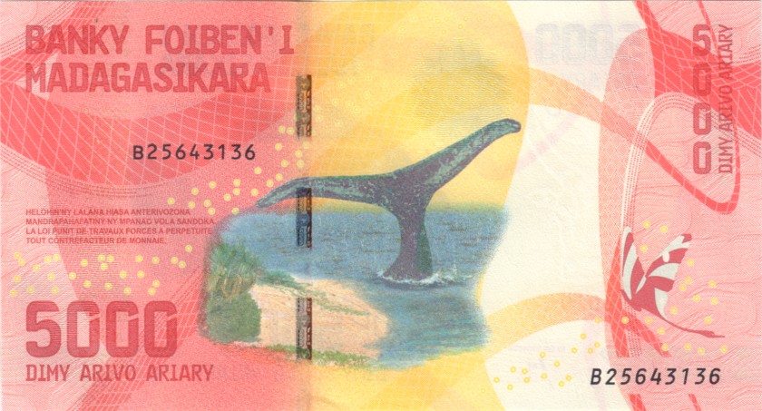 Madagascar P102 5.000 Ariary 2017 UNC