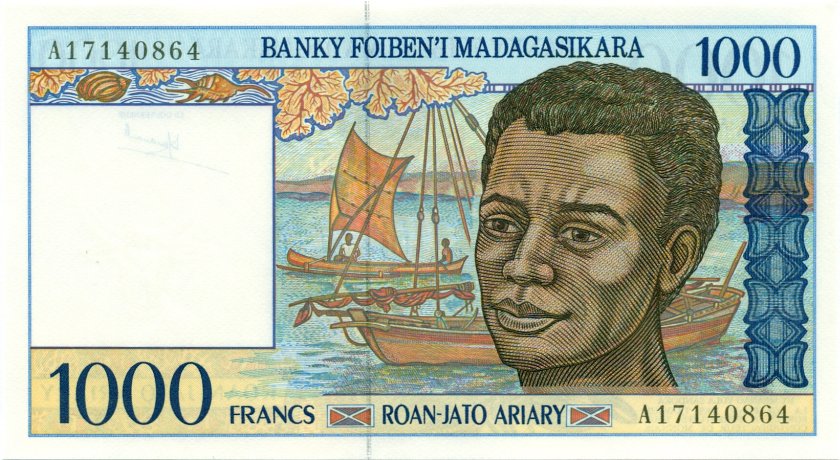 Madagascar P76a 1.000 Francs (200 Ariary) 1994 UNC