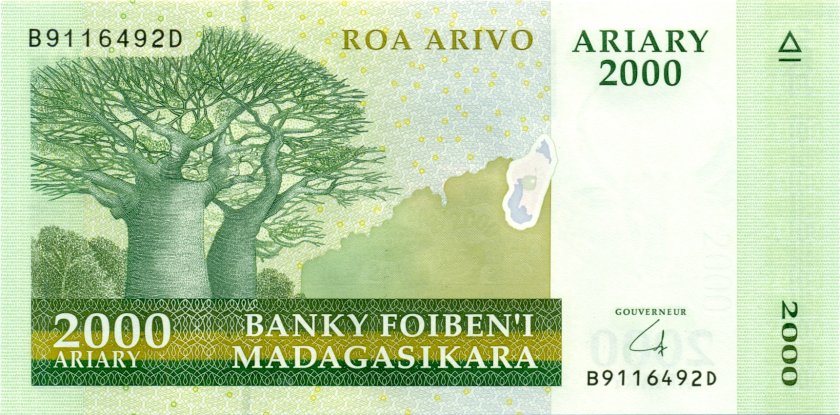 Madagascar P96 2.000 Ariary 2007-2014 UNC