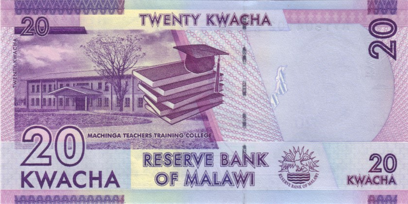 Malawi P63b 20 Kwacha 2015 UNC