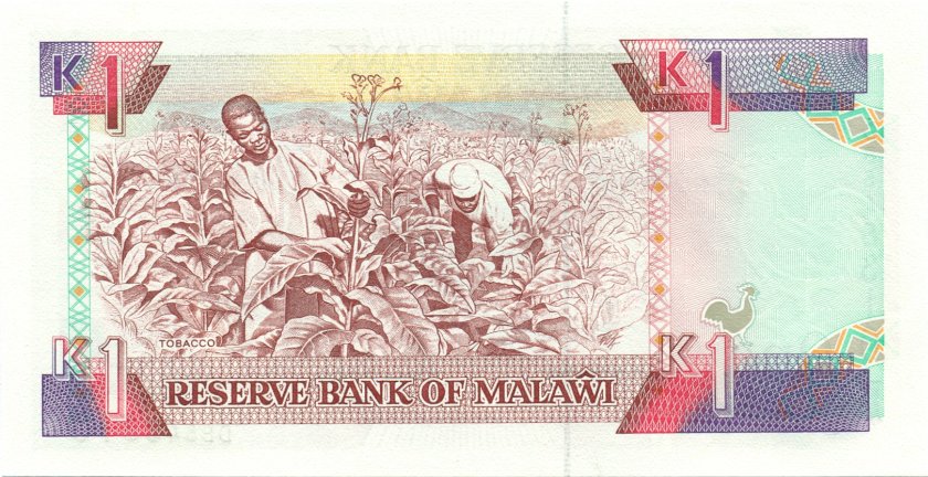 Malawi P23b 1 Kwacha 1992 UNC