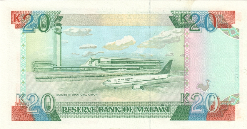 Malawi P27 20 Kwacha 1993 UNC