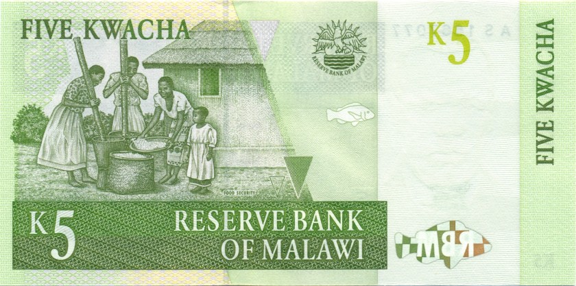 Malawi P36a 5 Kwacha 1997 UNC