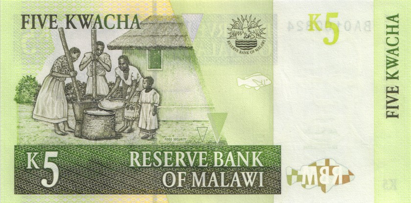 Malawi P36b 5 Kwacha 2004 UNC