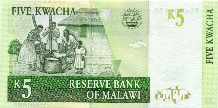 Malawi P36c 5 Kwacha 2005 UNC