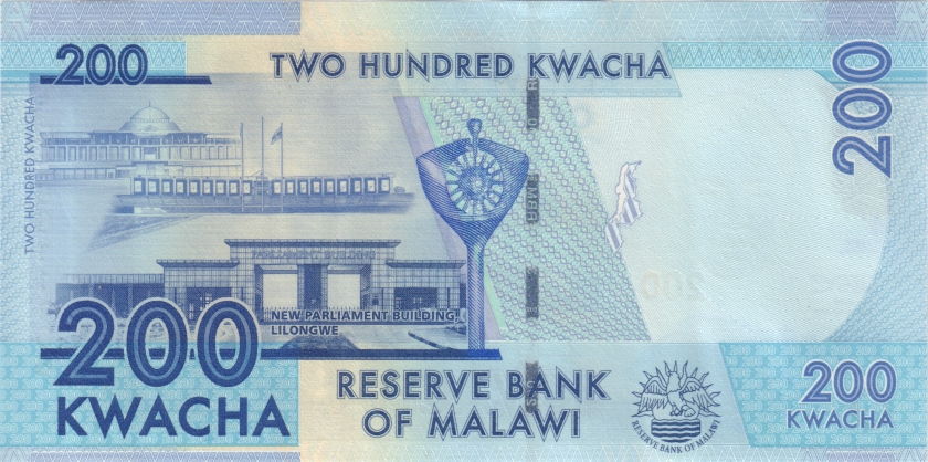 Malawi P60g 6611166 RADAR 200 Kwacha 2021 UNC