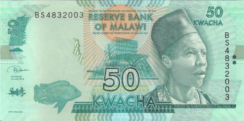 Malawi P64e 50 Kwacha 2018 UNC