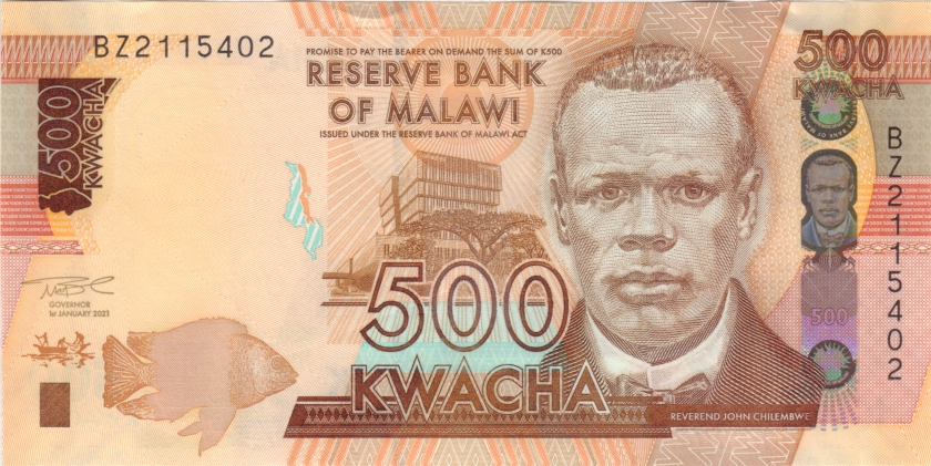 Malawi P66c 500 Kwacha 2021 UNC