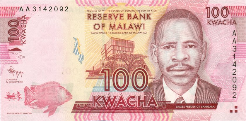 Malawi P59a 100 Kwacha 2012 UNC
