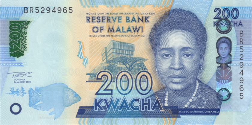 Malawi P-W65A 200 Kwacha 2022 UNC