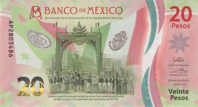Mexico P-W132(8) 20 Pesos 24.05.2021 UNC
