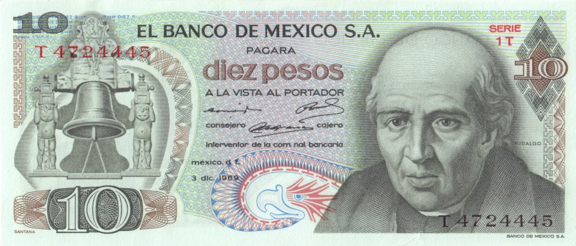 Mexico P63b(3) 10 Pesos 1969 UNC