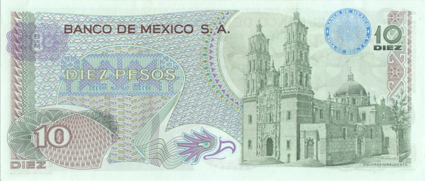 Mexico P63b(3) 10 Pesos 1969 UNC