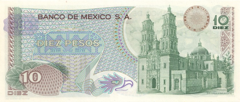 Mexico P63i(1) 10 Pesos 1977 UNC