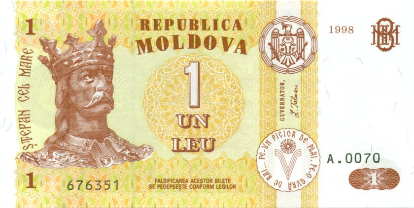 Moldova P8c 1 Leu 1998 UNC