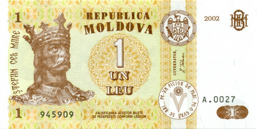 Moldova P8e 1 Leu 2002 UNC