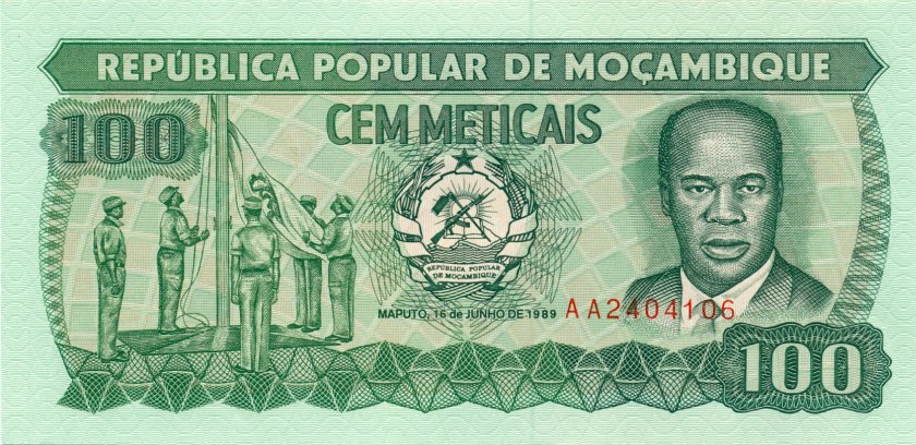 Mozambique P130c 100 Meticais 1989 UNC