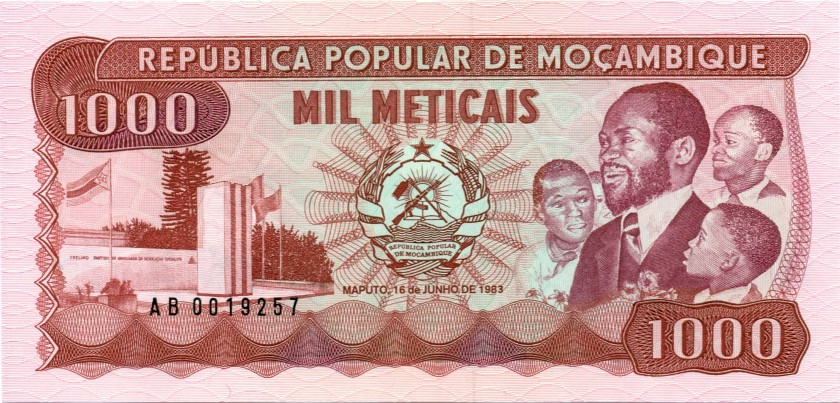 Mozambique P132a 1.000 Meticais 1983 UNC
