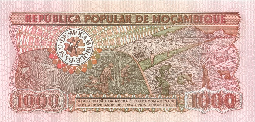 Mozambique P132a 1.000 Meticais 1983 UNC
